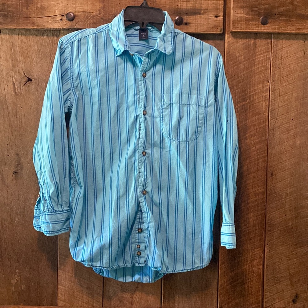 Blue striped dress shirt